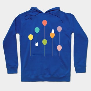 Fluffy bunnies and the rainbow balloons II Hoodie